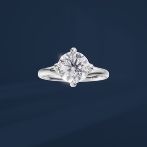Anillo de Compromiso con Diamante Cultivado en Laboratorio de Corte Redondo de 2 Quilates, Certificado por IGI, en Platino Sólido PT950, Joyería de Lujo para Mujer - Product Image 2