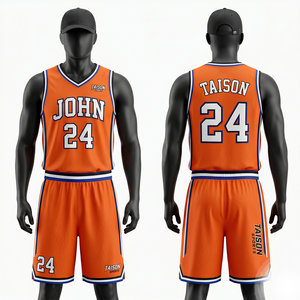 Maillot de basket-ball en maille polyester premium 240 GSM avec panneau latéral noir pêche, logo brodé par sublimation - Product Image 4