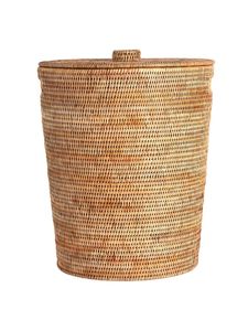 Round Shape Rattan Waste Bin Handmade Decorative Wicker Dustbin For Hotel Room And Living Space Organization - Product Image 3