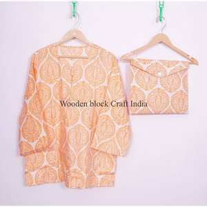 Ensemble de pyjama pour femmes fait main, imprimé floral d'hiver, 100% coton, taille élastique douce, manches longues, cadeau pour demoiselle d'honneur - Product Image 3