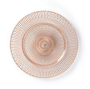 Assiette de présentation en verre transparent doré de 13 pouces, motif à pois, style moderne, pour mariage occidental, décorations, assiettes de service en verre pour fruits - Product Image 5