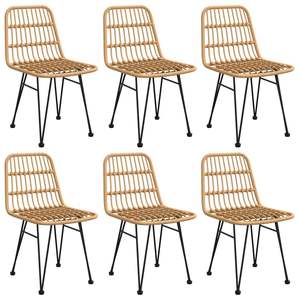 Ensemble de salle à manger de jardin marron 6 places, structure métallique, résistant aux intempéries, mobilier d'extérieur au design contemporain - Product Image 4