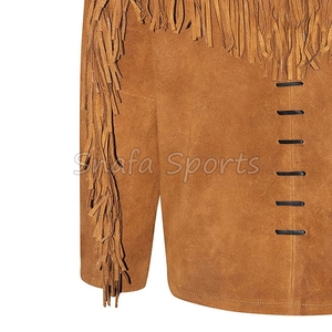 แจ็คเก็ตหนังวัวแท้สไตล์วินเทจสำหรับผู้หญิง ระบายอากาศได้ดี แฟชั่นสำหรับสุภาพสตรี สีพื้น - Product Image 5