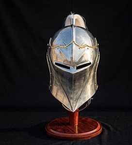Casco de Caballero Medieval Personalizado – Casco de Armadura de Acero con Pluma, Estilo Cruzado (Talla Adulto) - Product Image 4