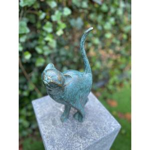 Handmade Cat Sculpture Patina Green Antique Finish Decorative Vintage Cat Statue For Garden Novelty Ornaments - Product Image 6