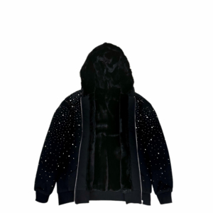OEM Men Hoodie Custom Embroidery And Rhinestone Printing Pullover Heavyweight Cotton Fleece Hoodie - Product Image 5