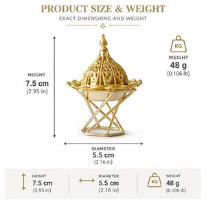 Solid Brass Arabic <b>Oud</b> <b>Burner</b> Luxury Bakhoor Incense Holder Decorative Home Hotel Decor Fragrance Accent for Interior Styling - Product Image 6