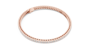 Rose Gold Tone Tennis Bracelet <b>Square</b> Cut Cubic Zirconia Link Bangle Unisex Party Jewelry Gift - Product Image 4