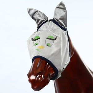 Voile anti-mouches pour chevaux imprimé par sublimation personnalisée, masque équestre en maille colorée, service OEM, protection oculaire durable pour équidés - Product Image 6