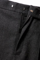 Pantalon taille haute à jambes larges, couleur unie, devant plat, style minimaliste, longueur intégrale, en coton infroissable, coupe ample, pour l'été, avec contraste
