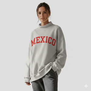 Women Long Knitted Oversized Mockneck Fleece Winter Pullover Loose Fit Casual <b>Top</b> for Warm Daily Comfort - Product Image 1