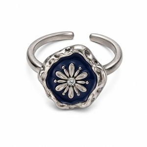 Wholesale Brass Daisy Flower <b>Ring</b> <b>Adjustable</b> CZ Jewelry Manufacturer Low MOQ - Product Image 4
