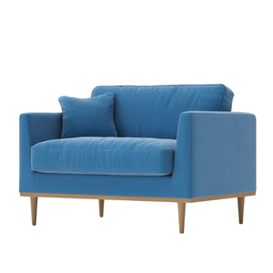 Sillón individual hecho con material de buena calidad, color azul duradero, adecuado para sentarse en la sala de estar o el salón familiar. - Product Image 2