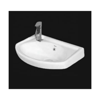 Lavabo mural en céramique blanc de petite taille, style européen moderne, avec trou pour robinet et drain, capacité de 9 L