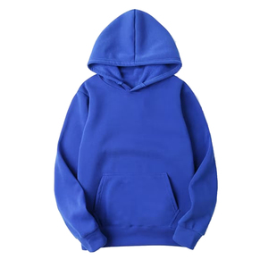 Nouveauté en promotion : Sweat à capuche pour homme, couleur unie, en molleton tricoté, style décontracté, pour l'automne, bleu. - Product Image 1