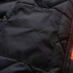 Chaqueta de Seguridad Reflectante de Alta Visibilidad para Hombre, Naranja y Negra, con Capucha y Bolsillos, Ropa de Trabajo - Product Image 3