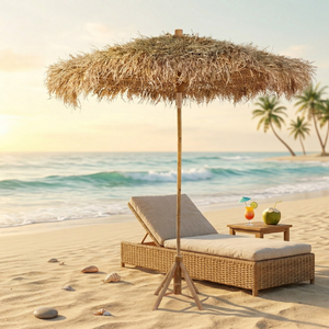 <b>Large</b> Bamboo Patio <b>Umbrella</b> Outdoor Garden Parasol Natural Bamboo Sunshade <b>Umbrella</b> for Beach Cafe Restaurant Hotel - Product Image 1