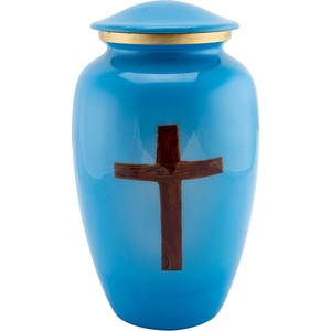 Urna Funeraria Golden Heaven con Cruz Cristiana y Palomas Voladoras - Recipiente Grande para Cenizas de Adultos - Product Image 6
