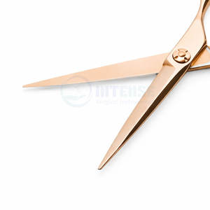Tijeras de peluquería Rose Gold Mountain Offset, hechas de acero inoxidable de alta calidad, tijeras profesionales para cortar cabello en barberías y salones. - Product Image 2