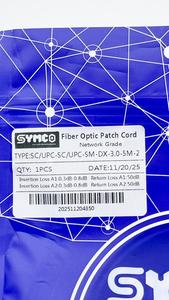 สายแพทช์ไฟเบอร์ออปติกเกรดเน็ตเวิร์ค SYMCO SC/UPC-SC/UPC-SM-DX-3.0-5M-2 แบบดูเพล็กซ์  ปลอกหุ้มสีเหลือง โหมดเดี่ยว - Product Image 3