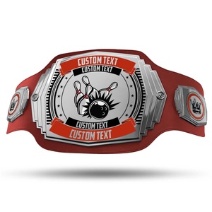 Ceinture de champion en or bicolore avec plaques en laiton, design central superposé en cuir véritable, finition brillante pour les vainqueurs - Product Image 4