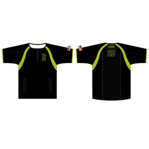 Camiseta de Béisbol Personalizada para Hombre, Negra con Bandera Verde, Manga Corta, Sublimada, de Poliéster que Absorbe la Humedad, Ajuste Atlético, Ropa Deportiva de Equipo - Product Image 1