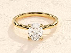 Bague pour femme en or massif 10 carats avec diamant de laboratoire certifié IGI, taille ovale 1,50 carat, clarté VS1, couleur F, meilleur cadeau pour elle - Product Image 2