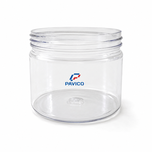 Pot cosmétique en plastique transparent de 350 ml à large ouverture pour beurre corporel, crème, gommage – Fabricant au Vietnam - Product Image 1