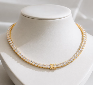 Collar de Perlas de Agua Dulce en Acero Inoxidable Chapado en Oro Rosa, Gargantilla con Micro Pavé, Unisex, para Uso Diario - Product Image 1