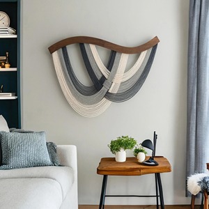 Modern Macrame Wall Hanging Dual Tone Rope Design Perfect for Living Room Bedroom <b>Decor</b> and Stylish Home Interiors From India - Product Image 2