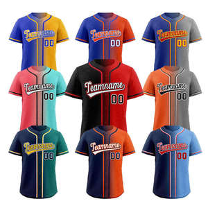 Maillots de baseball personnalisés en gros, imprimés par transfert thermique, 100 % polyester, courts, respirants, antibactériens, service OEM, équipe personnalisée - Product Image 2