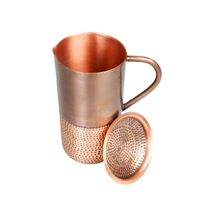 Wholesale Indian Pure Copper Water <b>Jug</b> Bulk Hammered Copper Pitchers for Wedding Gifts & Restaurant Custom Logo Copper Drinkware - Product Image 5