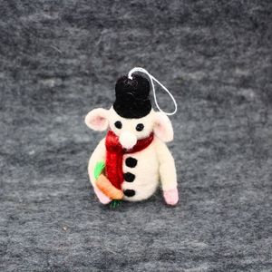 Handmade <b>Wool</b> Felt Christmas Ornament Mouse Hanging Tree Decoration Party Favor for Kids 3-6 Years Unisex - Product Image 3