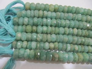 Cuentas de Amazonita Verde Natural Facetadas en Forma de Rondelle de 7-10 mm, Hilo de Cuentas de Piedras Preciosas de 8 Pulgadas de Largo - Product Image 3