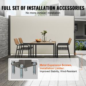 Schermo Privacy Retrattile per Esterni 71 X 138, Poliestere Impermeabile 180g, Protezione UV 30+, Divisorio per Ambienti - Product Image 4