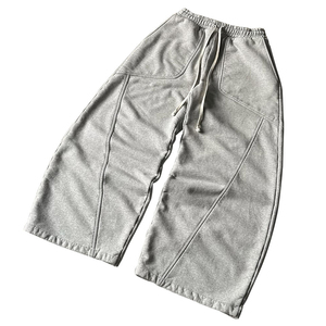 Oversized Straight Plus Size Drawstring Mid Waist Sporty Sweatpants 200g <b>Spandex</b>/Polyester Fleece Thick Loose Fit Jogger <b>Pants</b> - Product Image 4