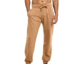 Pantalones deportivos de lona para hombre, casuales de primavera, con forro polar, cintura media, frente plano, cierre con cordón, impermeables, transpirables, con cordones. - Product Image 1