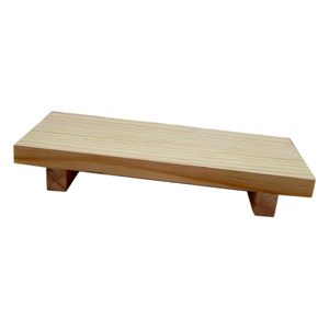 Natural Wooden Serving <b>Riser</b> Stand, Rectangular Wood Display Platform with Raised Legs, Rustic Kitchen Countertop Food Serving - Product Image 3