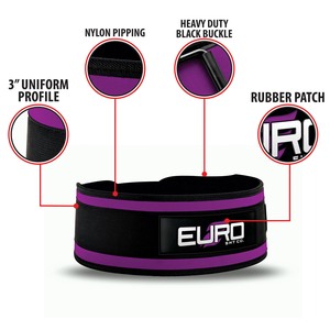 Ceinture de musculation Euro Skt Co, 5 pouces de large, noire et violette, réglable, pour le soutien de la taille lors de l'entraînement de force - Product Image 6