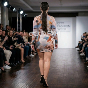 Vintage <b>Renaissance</b> Sublimation Print Bodycon <b>Dress</b> | Long Sleeves Turtleneck Stretchable Mesh Party <b>Dress</b> - Product Image 4
