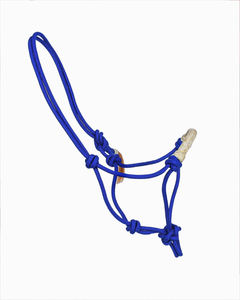 Cuerda de nailon azul con cabezada trenzada y borla para entrenamiento de caballos y uso en establos - Product Image 4