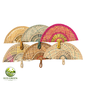 Ventilador de mano de hierba marina ecológico TRENDY 2026, hecho a mano, tejido natural, ideal para playa, decoración del hogar, viajes y como regalo. - Product Image 4