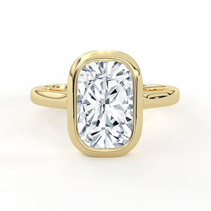 14K 18K Solid Gold 2.54CT <b>Cushion</b> Cut Lab Grown Diamond Engagement Ring Bezel Set Modern Solitaire Wedding Ring <b>Statement</b> Band - Product Image 3
