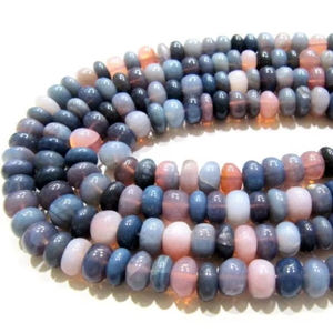 Perles d'opale bleue lavande naturelle, rondes, lisses, 8-9 mm - Product Image 2