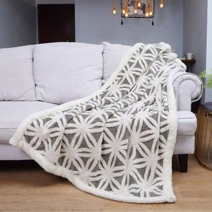 Sherpa Dual Sided <b>Couch</b> Sofa Bed Blanket Cozy Soft <b>Throw</b> <b>for</b> Women/Men 51x6' Grey Birthday Gifts Coral Fleece Blankets - Product Image 1