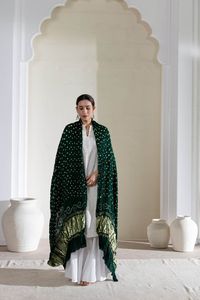 Ensemble de sari en coton dessiné à la main, réversible, traditionnel indien et pakistanais, pour mariage, longueur ras du sol, motif à pois multicolore pour femme - Product Image 3