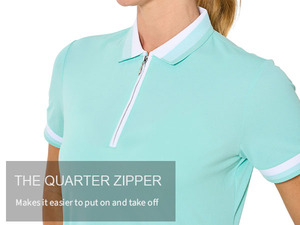 Haut de sport respirant pour femme, style décontracté, séchage rapide, en jersey tricoté avec fermeture éclair frontale - Product Image 5