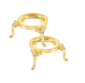 Nuevo diseño de soporte para huevos en forma de trípode, chapado en oro, de latón, con logotipo personalizado, 2 piezas, increíble diseño. - Product Image 1