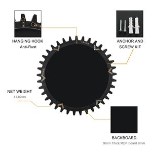 Antico marrone scuro Vintage 17 ''X 17'' legno appesa a specchio decorativo effetto Patchwork di grandi dimensioni singolarmente specchi da parete - Product Image 6