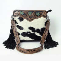 Sac à main bandoulière pour femme en cuir de vachette personnalisé avec sangle amovible sculptée à la main Hidayat International Modèle 00205B